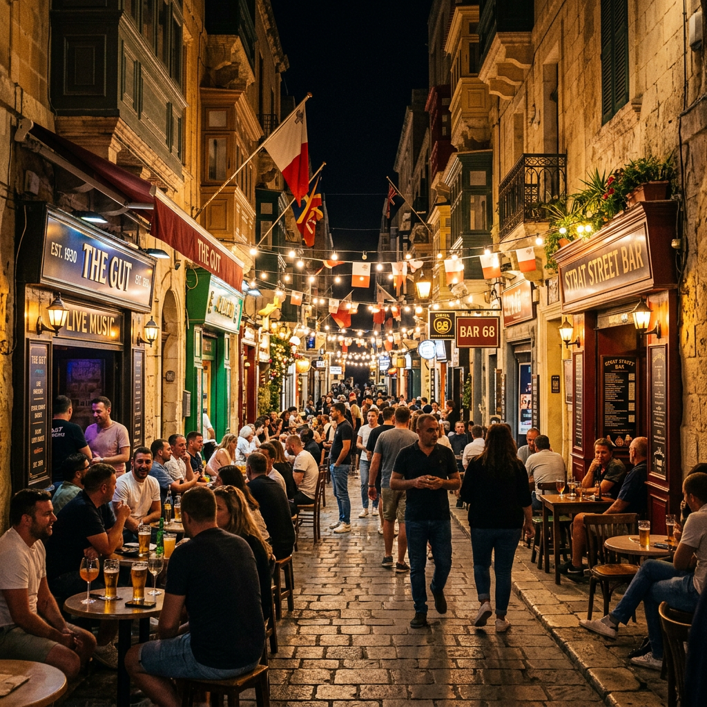 Strait Street - Historic entertainment hub in Valletta