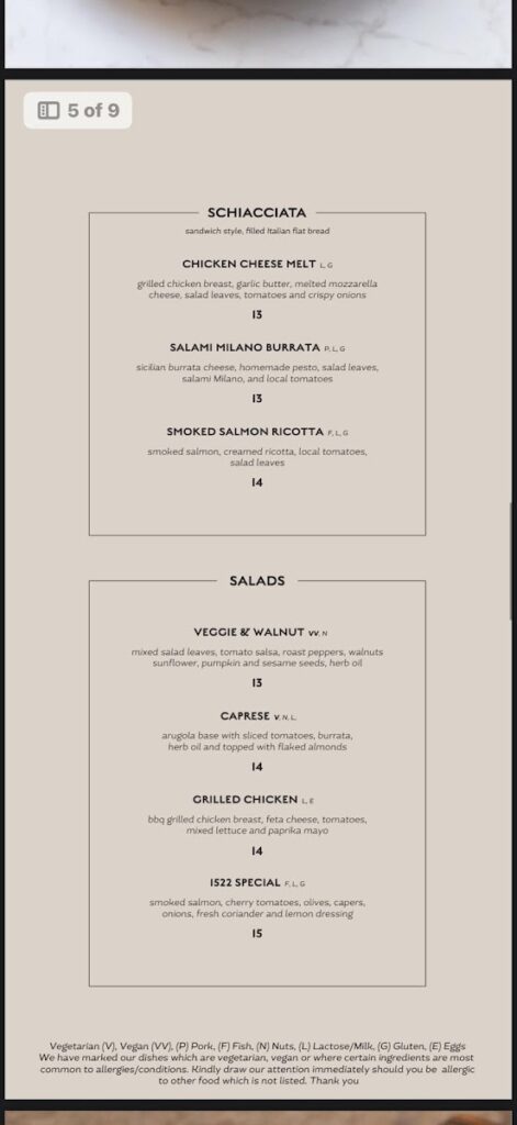 1522 A Food Story Menu - Salads